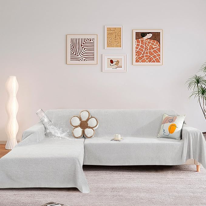 STACYPIK Waterproof Ivory White Sofa Covers Couch Cover - Image 8