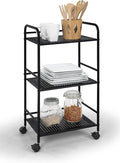 SunnyPoint 3-Tier Rolling Utility Cart – Metal Storage Organizer by SunnyPoint