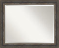 Amanti Art Brown Wall Mirror 27x33 Alta Rustic Char Rectangle Bathroom Mirror by AmantiArt