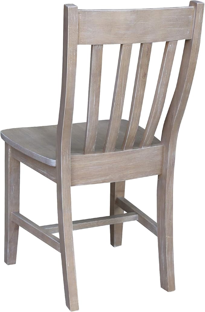 International Concepts Set of Two Cafe Dining Chairs, Washed Gray Taupe - Image 5