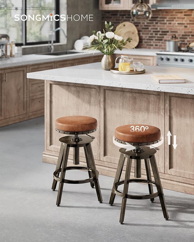 SONGMICS HOME Bar Stools, Steampunk Counter Stool - Image 2