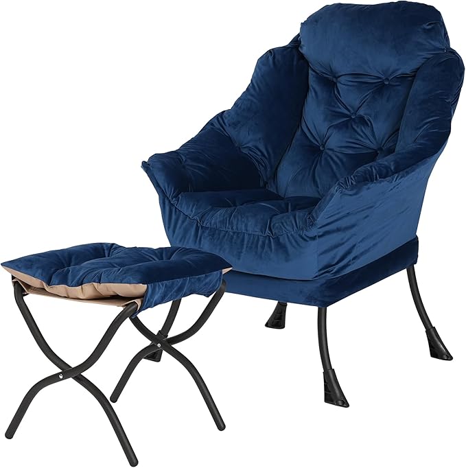 Lazy Chair with Folding Ottoman, Living Room Chairs, Accent Contemporary Lounge by Unknown