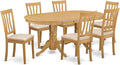 East West Furniture VAAN7-OAK-C 7 Piece Kitchen Table Set Consist of an Oval by EastWestFurniture