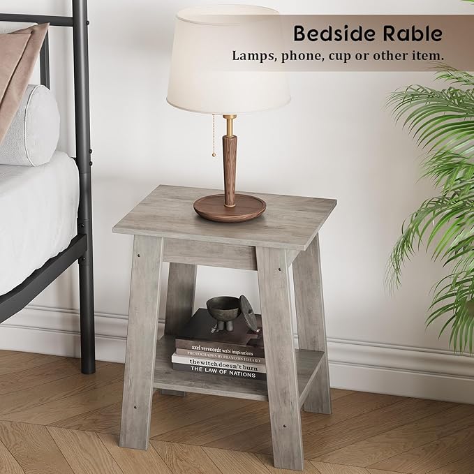 End Table, Side Table with 2-Tier Storage Shelf, Sofa Table - Image 4