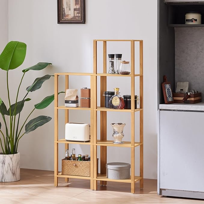 4 Tier Tall Bookshelf with Storage - Image 6