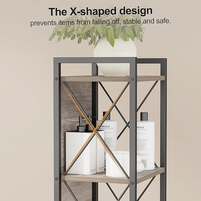 Homhedy 6 Tier Bookshelf Bookcase, Tall Narrow Bookshelf - Image 4