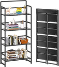 4NM No Assembly Folding Bookshelf, 4-Shelf 54" H Collapsible Foldable Bookcase by 4NM