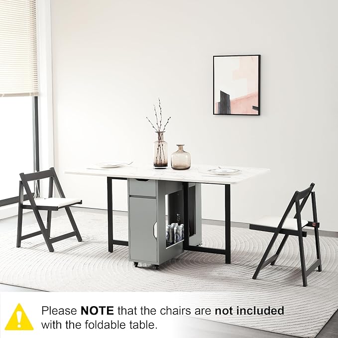 Foldable Space Saving Dining Table Extendable, Folding Dining Table - Image 8