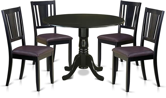 East West Furniture DLDU5-BLK-LC 5 Piece Modern Dining Table Set Includes a by EastWestFurniture