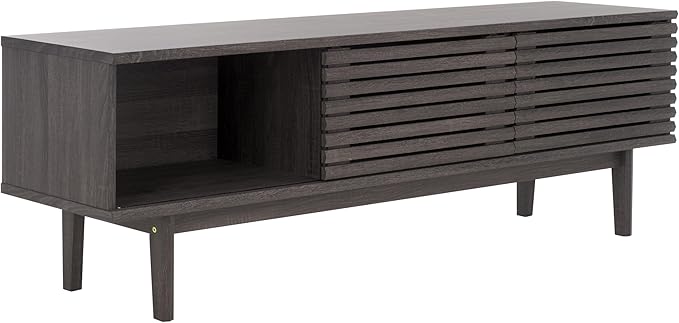 SAFAVIEH Aricia TV Stand for up to 65" Flatscreen – Distressed Black, 2 Sliding - Image 6