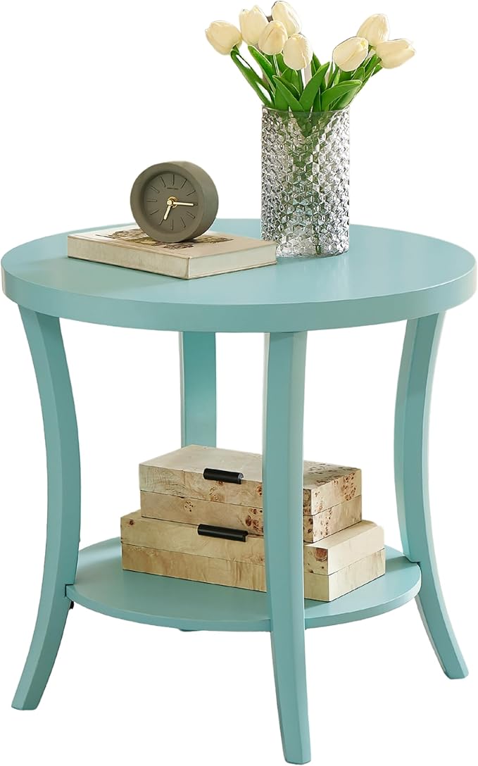 Roundhill Furniture Perth Contemporary Round End Table - Image 7