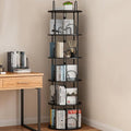 5 Tier Rotating Bookshelf, 360° Spinning Bookshelf Tower, Round Narrow Space by Merkisa