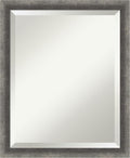 Amanti Art Grey Wall Mirror 22x18 Burnished Concrete Narrow Rectangle Bathroom by AmantiArt