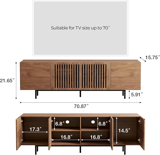 Modern TV Cabinet for 70-inch TV, TV Table - Image 2