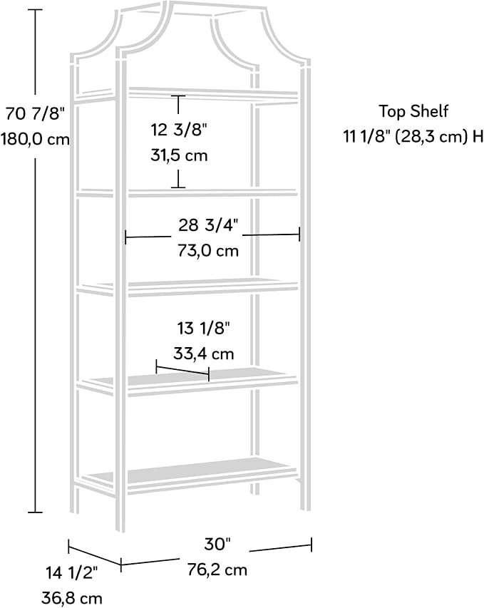 Sauder International Lux Open Shelving, Deco Stone Finish - Image 3