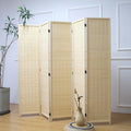 5 Panel Room Divider and Folding Panel Screen, Bamboo Panel Divider Screen by Furnnylane