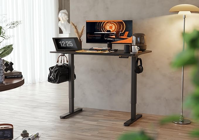 Claiks Electric Standing Desk, Adjustable Height Stand up Desk, 48x24 Inches - Image 2