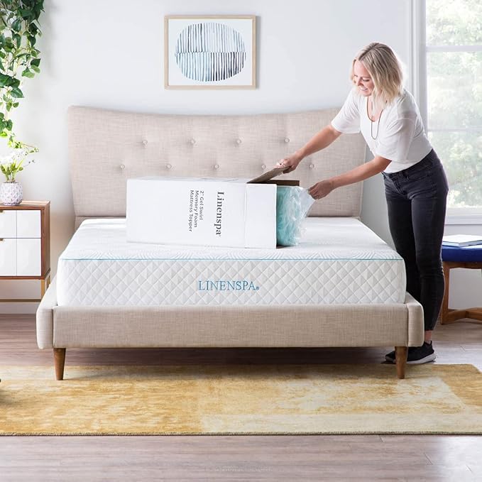 Linenspa 2 Inch Gel Swirl Memory Foam Mattress Topper - Image 6