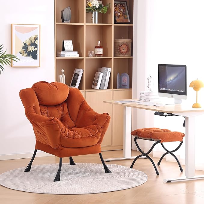 LITA Lazy Chair with Ottoman, Modern Lounge Accent Chair with Armrests and a - Image 8
