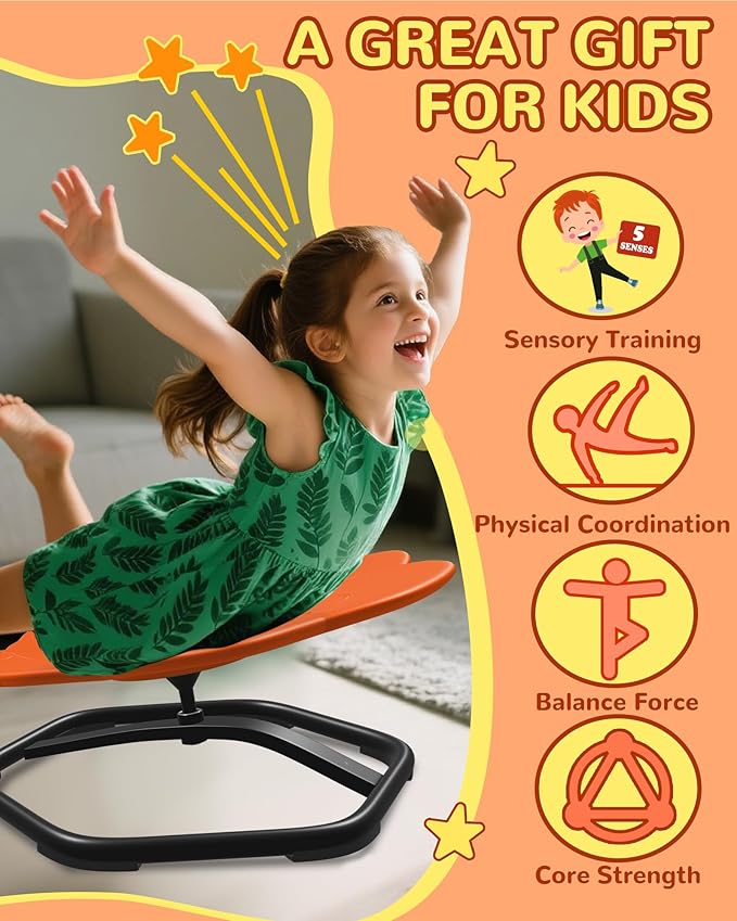 21" L × 19" W Spinning Chair for Autistic Kids, Sensory Toys for Kids - Image 4
