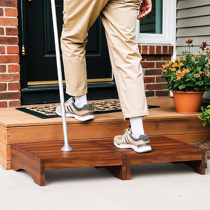 Wood Platform Step Stool, 23.6" Durable Mobility Stepping and Stair Assist by Unknown