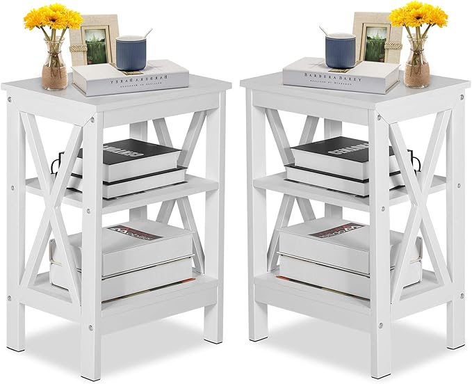 VECELO Modern Nightstands X-Design Side End Table Night Stand by VECELO