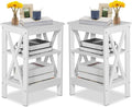 VECELO Modern Nightstands X-Design Side End Table Night Stand by VECELO