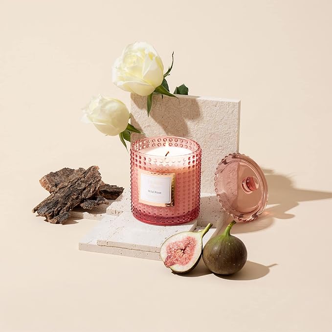 LA JOLIE MUSE Rose Noir & Oud Scented Candle – Lemon, Rose & Oud | 10 oz - Image 3