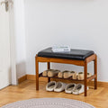 Shoe Bench, Entryway Bench, Wood 2-Tier Shoe Rack by SOBIBO