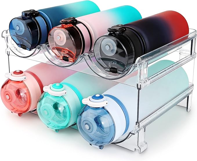 Water Bottle Organizer for Cabinet, Water Bottle Storage Organizer, 2 Packs by SPOSPO