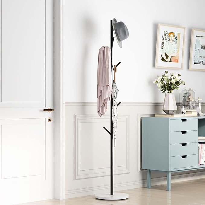 Black Metal Coat Rack, Freestanding - Image 6