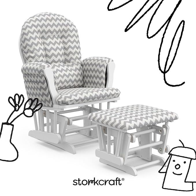 Storkcraft Premium Hoop Glider & Ottoman — GREENGUARD Gold Certified Nursery - Image 4