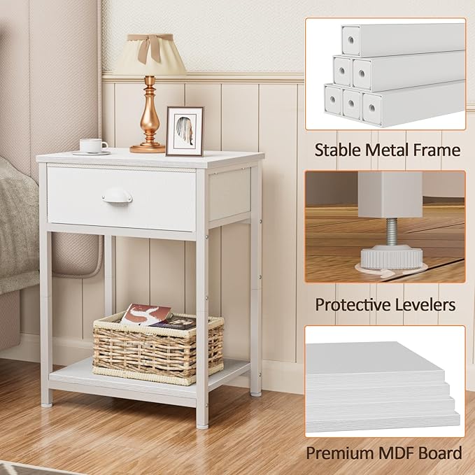 Furologee White Nightstand - Image 4