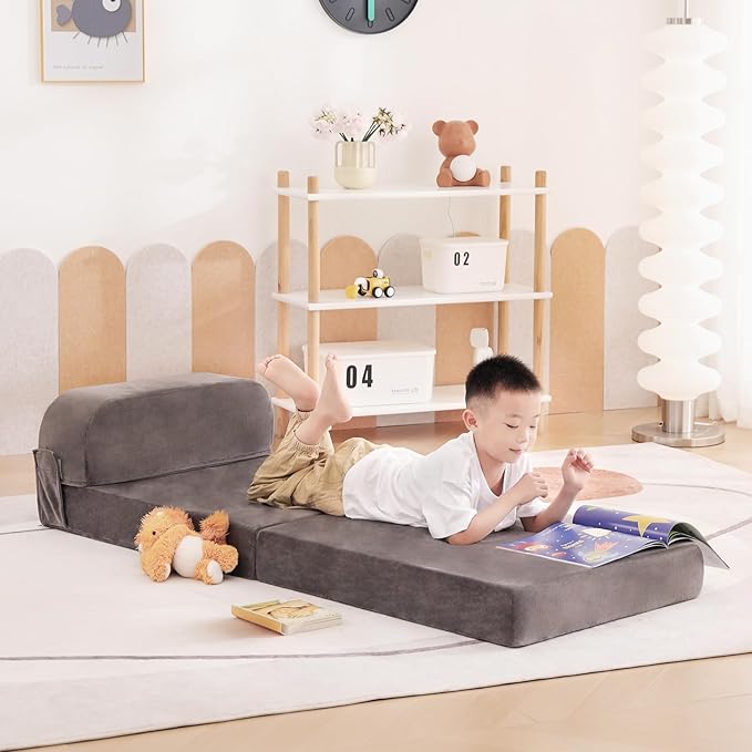 Tiita Folding Sofa Bed for Kids, Toddler Fold Out Couch Bed - Image 5