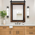 YOSHOOT Farmhouse Barn Door Mirror, Wood Frame Wall Mirror, Wooden Mirror by YOSHOOT