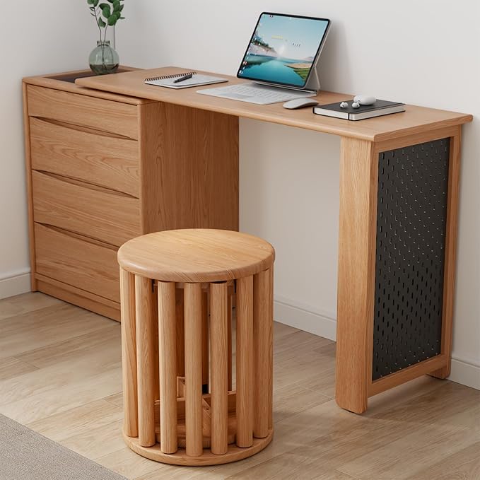 Stackable Stools Set of 4 Wooden Stools 18 Inch Stool Nesting Side Tables - Image 9
