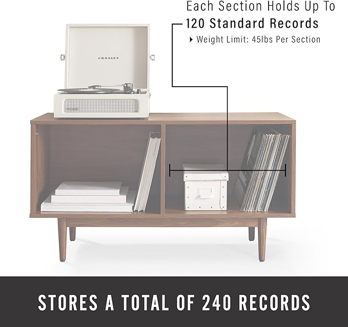Crosley Furniture Liam Medium Vinyl Record Storage TV Stand and Entertainment - Image 6