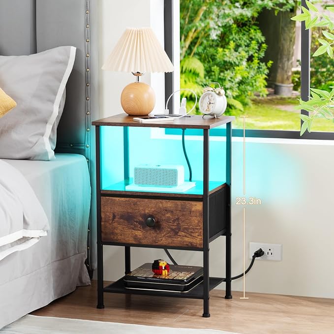 Night Stand Set 2, LED Nightstand - Image 4