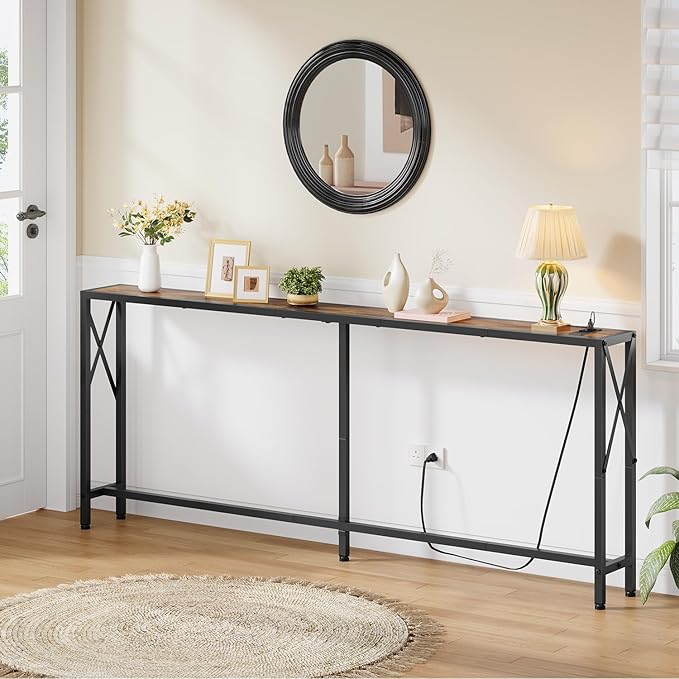 70 in Skinny Sofa Table Behind Couch, Console Table - Image 2