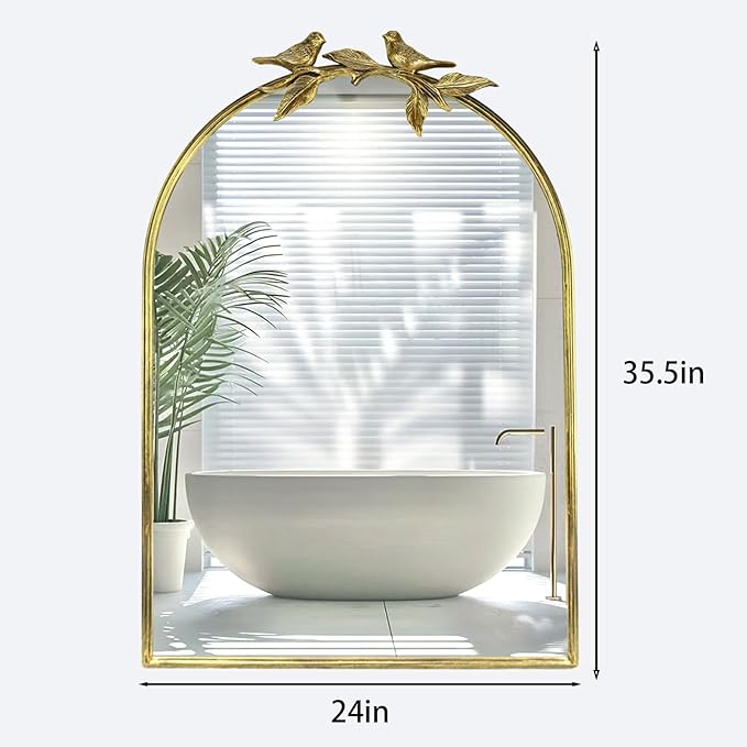 Gold Vintage Mirror for Vanity 24x35 Inch Gold Antique - Image 3