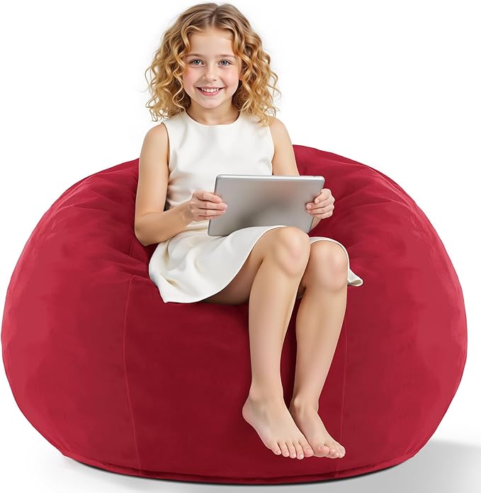 HABUTWAY 2FT Bean Bag Chair, Teardrop Bean Bag Chair Luxurious Velvet Ultra by HABUTWAYMakeYourLifeComfortable