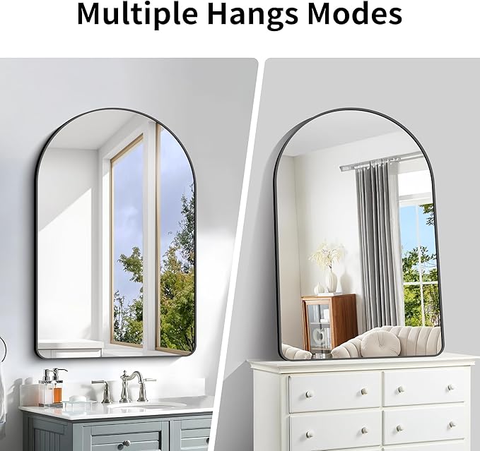 Arched Bathroom Mirror, Wall Mounted Mirror, Living Room, Hanging or Leaning - Image 7
