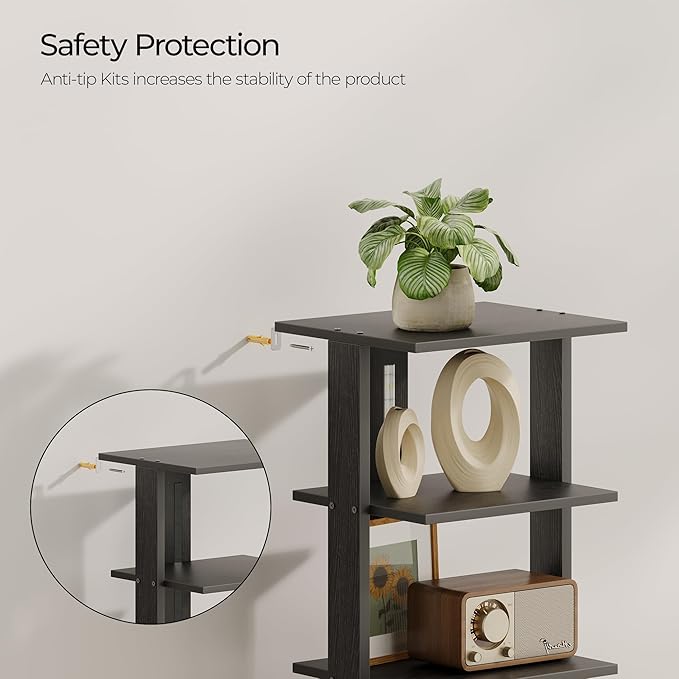 7-Tier Bookshelf, Narrow Bookcase - Image 6