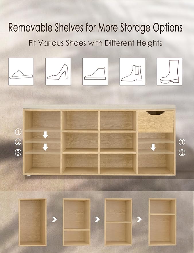 DINZI LVJ Shoe Storage Bench - Image 4
