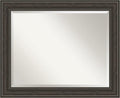 Amanti Art Brown Wall Mirror 28x34 Shipwreck Greywash Rectangle Bathroom Mirror by AmantiArt