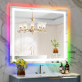 40x36 Inch RGB LED Bathroom Mirror Front Light and RGB Backlit Lighted Vanity by YEELAIT