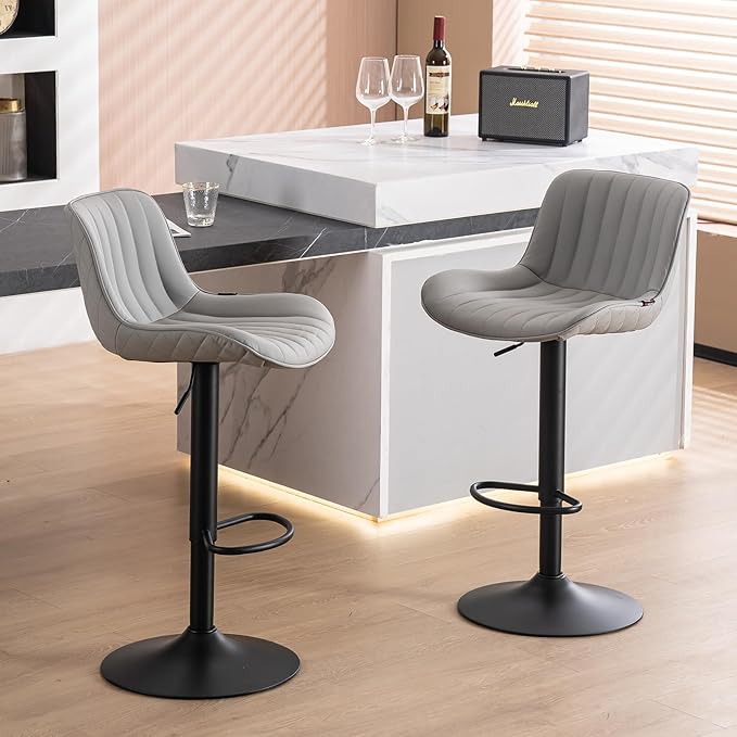 YOUNUOKE Counter Height Bar Stools Set of 2 Upholstered Kitchen Island - Image 3