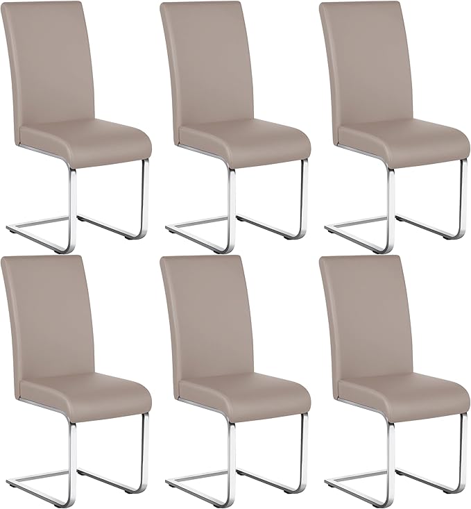 Yaheetech Dining Chairs Set of 6 Modern Faux Leather Upholstered Dining Room by Yaheetech