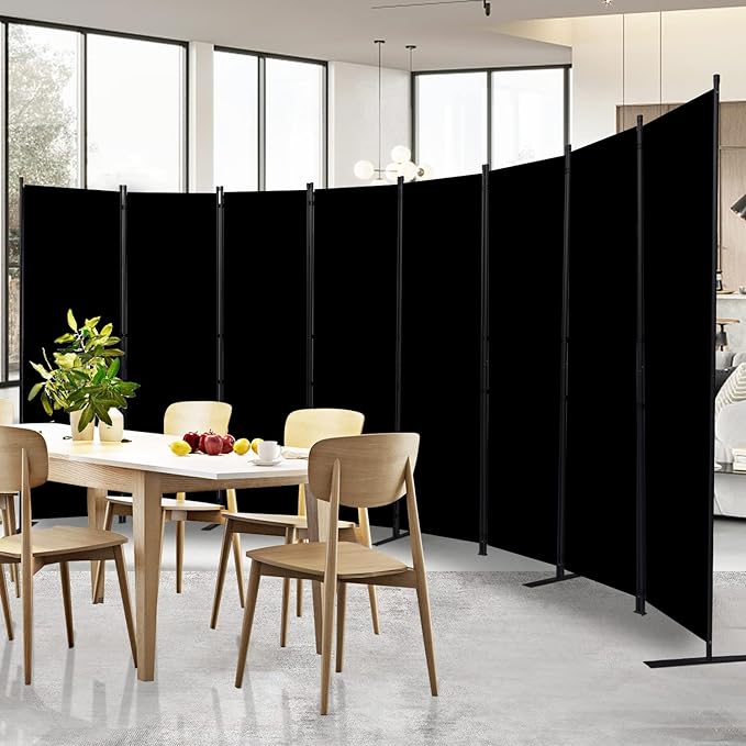 Room Divider and Folding Privacy Screens， 8 Panel Wide Room Divider Wall Screen by HOMSCREENER