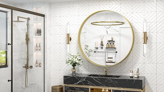 TokeShimi 40 Inch Round Gold Bathroom Mirror - Image 2